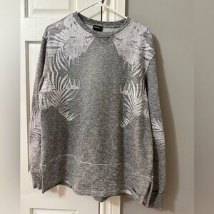 DIESEL - Oversized Gray Patterned Sweater With Diesel Badge On Front